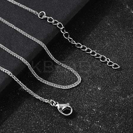 1.5MM 304 Stainless Steel Wheat Chain Necklaces for Men STAS-V011-03B-P-1