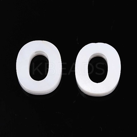 Natural Freshwater Shell Letter Charms BSHE-ZX007-02O-1