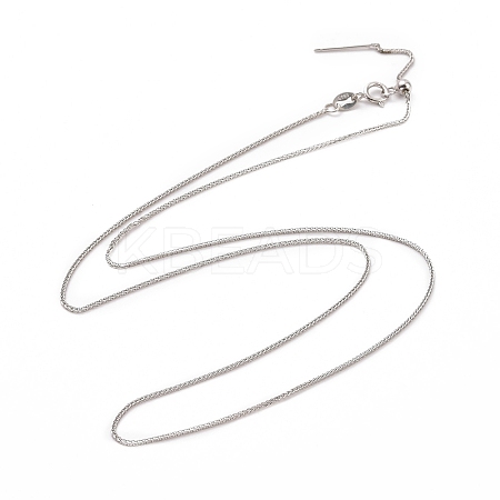 Anti-Tarnish Rhodium Plated 925 Sterling Silver Wheat Chains Necklace for Women STER-I021-04P-1