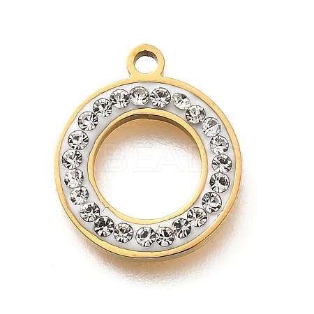 304 Stainless Steel Flat Round Pendants STAS-348-13A-G-1