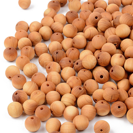 Natural Wood Beads WOOD-R268-10mm-1
