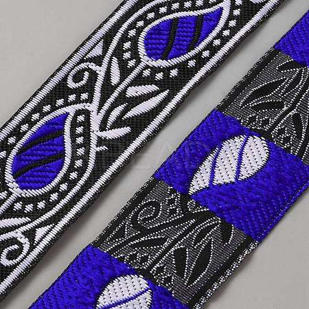 Polyester Jacquard Flower Ribbon OCOR-WH0100-05B-1