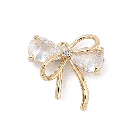 Brass with Clear Cubic Zirconia Pendants LS-KK-Z061-22G-1