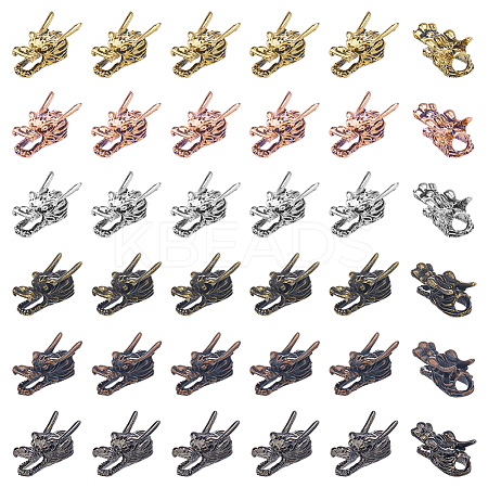36Pcs 6 Colors Tibetan Style Alloy European Beads PALLOY-FH0008-74-1