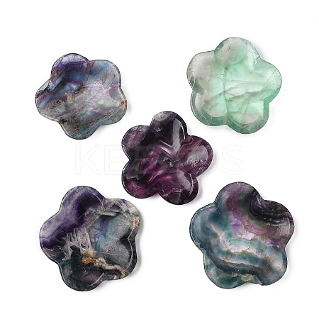 Natural Fluorite Carved Flower Figurines Statues for Home Desktop Decoration  DJEW-A016-02-1
