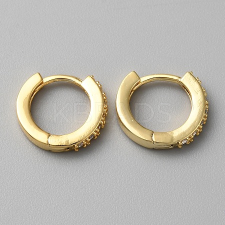 Brass Micro Pave Cubic Zirconia Hoop Earrings EJEW-WH0010-13A-G-1
