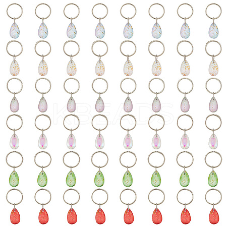 Teardrop Transparent Glass Dreadlocks Beads PALLOY-AB00073-1