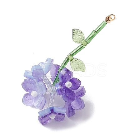 Resin Flower Pendants PALLOY-TA00251-03-1