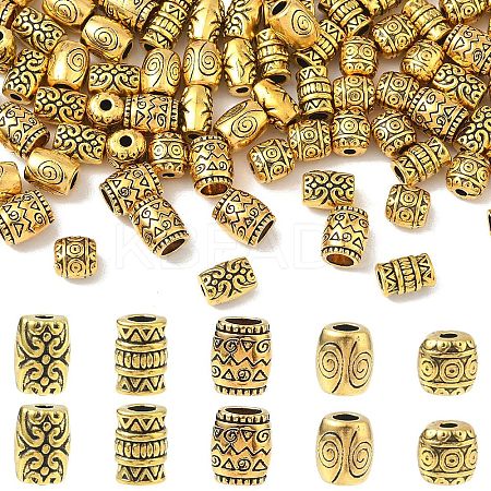 100Pcs 5 Styles Tibetan Style Alloy Beads TIBEB-YW0001-37-1