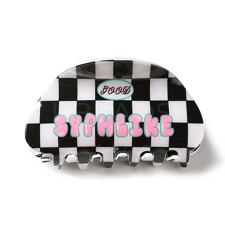 Tartan Pattern PVC Claw Hair Clips LS-PHAR-M013-02F-1