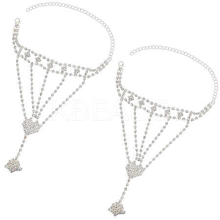 2Pcs Crystal Rhinestone Tennis Ring Bracelet BJEW-CN0001-17A-1