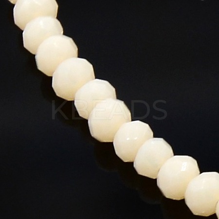 Opaque Solid Color Crystal Glass Faceted Rondelle Beads Strands GLAA-F025-A01-1