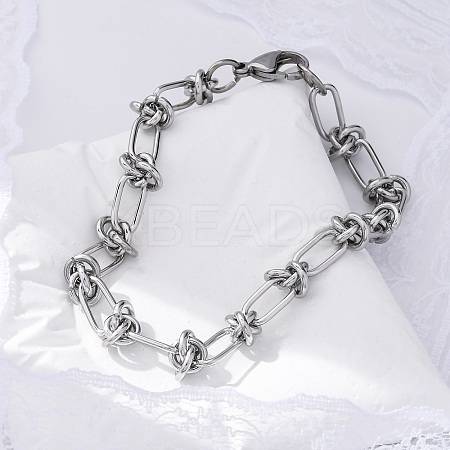 Tarnish Resistant 304 Stainless Steel Link Chain Bracelets X-BJEW-Z011-09P-1