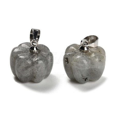 Natural Labradorite Pumpkin Charms G-K338-27P-03-1