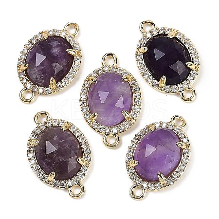 Natural Amethyst Faceted Oval Links G-B126-05G-04-1