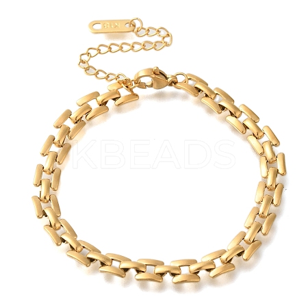 Ion Plating(IP) 304 Stainless Steel Panther Chain Bracelets for Women Men BJEW-H613-02G-1