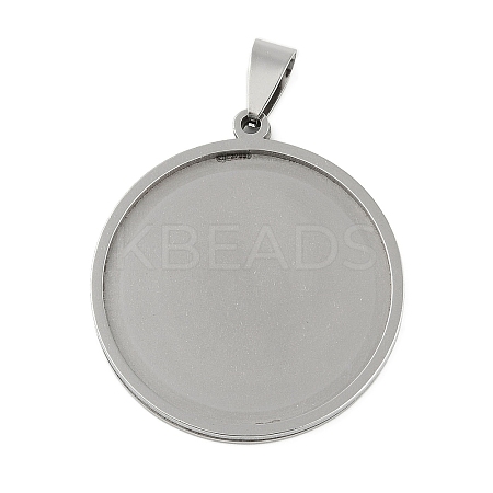 Non-Tarnish 201 Stainless Steel Pendant Cabochon Settings X-STAS-L279-009P-1