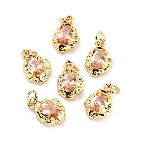 Brass Micro Pave Cubic Zirconia Pendant LS-ZIRC-P089-19G-A-1