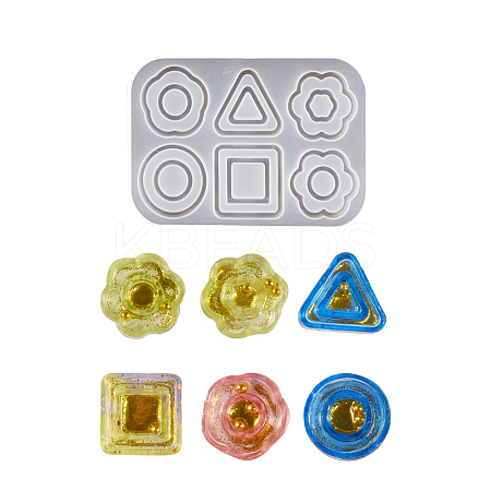 Crystal Drop Glue Diy Pentagram & Flower & Heart & Triangle & Hexagon Connected Flow Sand Pendant Hanging Decoration Silicone Mold LS-PW-WG89A9A-01-1