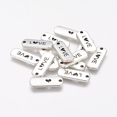 Tibetan Style Alloy Rectangle with Word Love Pendants LS-X-TIBEP-Q043-069-RS-1