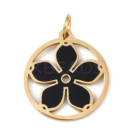 304 Stainless Steel Enamel Pendants STAS-Z143-09G-1