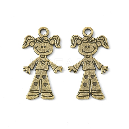 Tibetan Style Alloy Girl Pendants TIBEP-S116-AB-NR-1