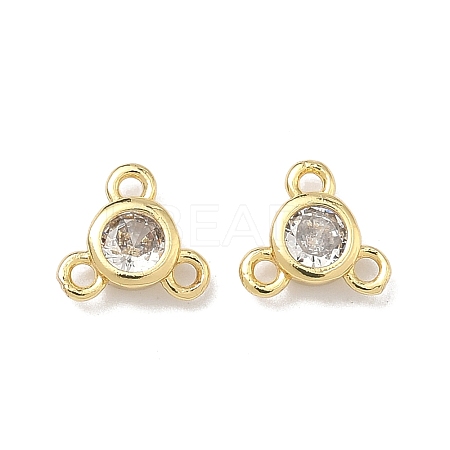 Brass Micro Pave Cubic Zirconia Flat Round Chandelier Component Links KK-B170-05G-03-1
