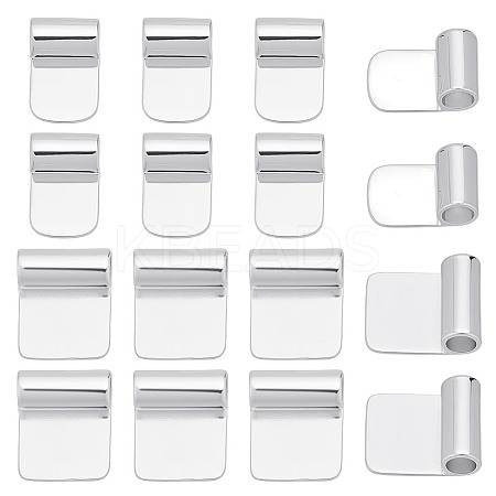 18Pcs 2 Styles Rack Plating Brass Glue-on Flat Pad Bails KK-AR0001-80C-1