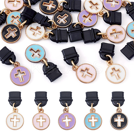 15Pcs 5 Colors Alloy Enamel Mobile Plugs HJEW-TA00373-1