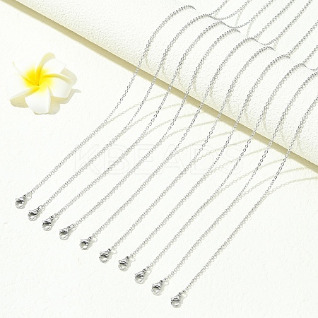 10Pcs 304 Stainless Steel Cable Chain Necklaces NJEW-YW0001-25P-1