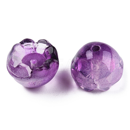 Transparent Spray Painted Glass Beads GLAA-N035-032-C06-1