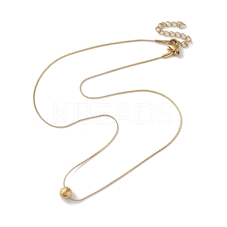 Ion Plating(IP) 304 Stainless Steel Round Ball Pendant Necklaces for Women NJEW-D056-01A-01G-1