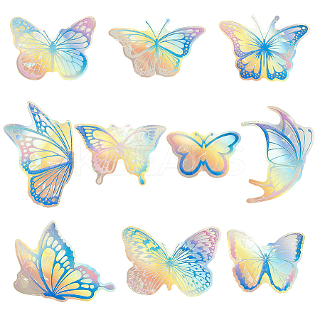 10Pcs Butterfly Colorful Suncatcher Rainbow Prism Electrostatic Glass Stickers DIY-WH0409-69E-1