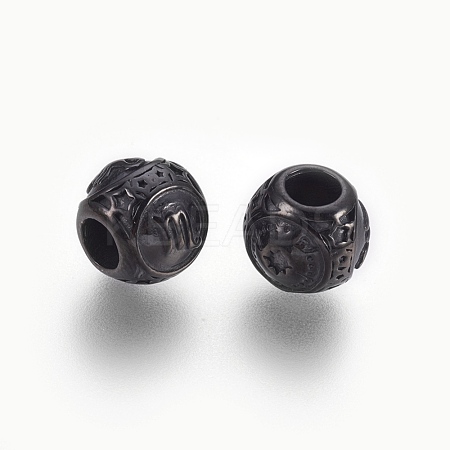 316 Surgical Stainless Steel European Beads STAS-P212-18B-09-1