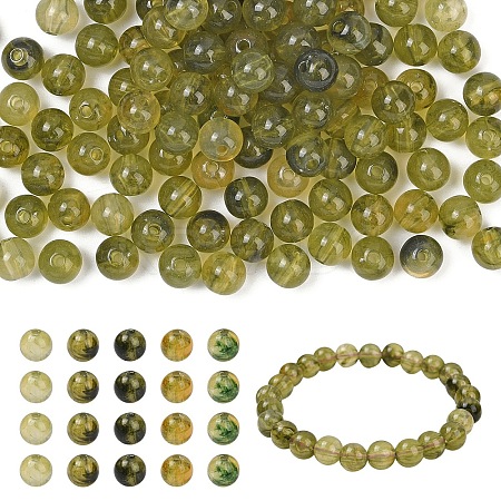 170Pcs Round Imitation Gemstone Acrylic Beads OACR-YW0002-16E-1