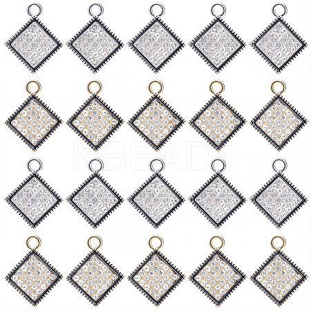 40Pcs 2 Colors Alloy Rhinestone Pendants FIND-SC0020-26-1