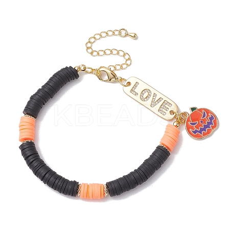 Handmade Polymer Clay Beaded Bracelets BJEW-JB10702-1