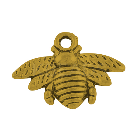 Tibetan Style Alloy Bees Pendants TIBEP-2902-AG-RS-1