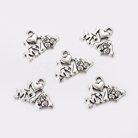 Tibetan Style Alloy Puppy Pendants LS-TIBEP-0399-S-FF-1