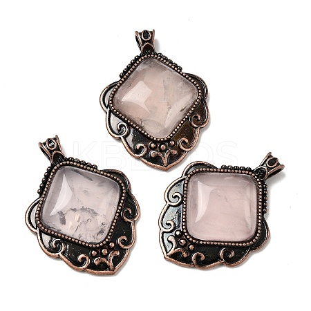 Natural Rose Quartz Pendants G-A297-03R-19-1