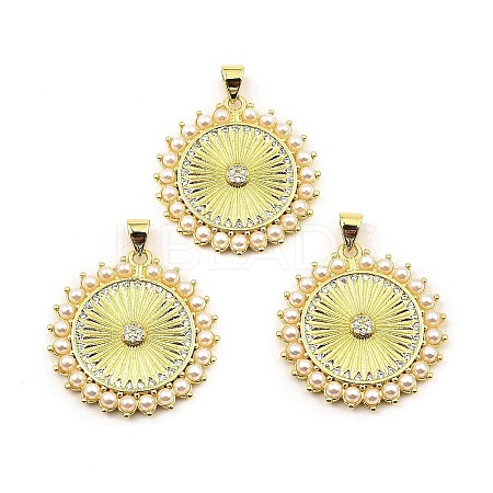Rack Plating Real 18K Gold Plated Brass Pendants KK-B077-13G-1
