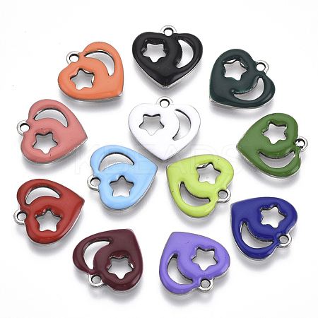 201 Stainless Steel Enamel Charms X-STAS-N088-13-1