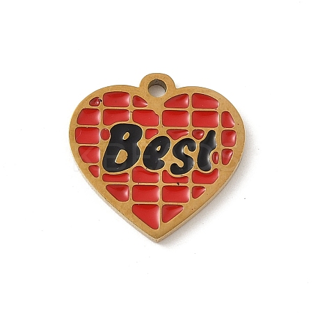 304 Stainless Steel Enamel Charms LS-STAS-P388-19C-G-1