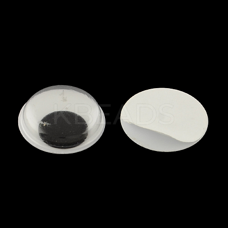 Black & White Plastic Wiggle Googly Eyes Buttons DIY Scrapbooking Crafts Toy Accessories with Label Paster on Back KY-S002B-14mm-1