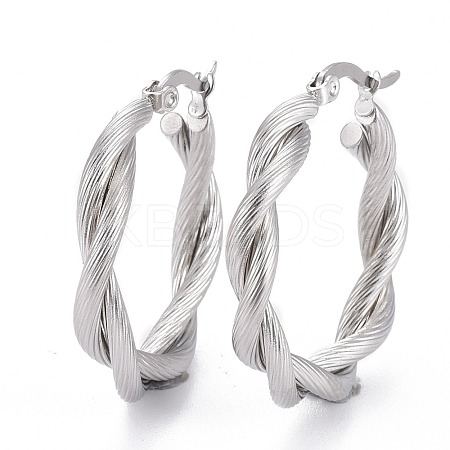 Tarnish Resistant 304 Stainless Steel Hoop Earring EJEW-F257-18P-1