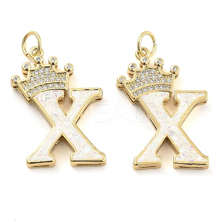 Brass Micro Pave Clear Cubic Zirconia Pendants KK-G498-01X-02-1