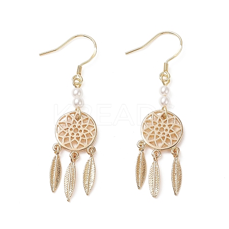 Brass Dangle Earrings for Women LS-EJEW-E269-01LG-1