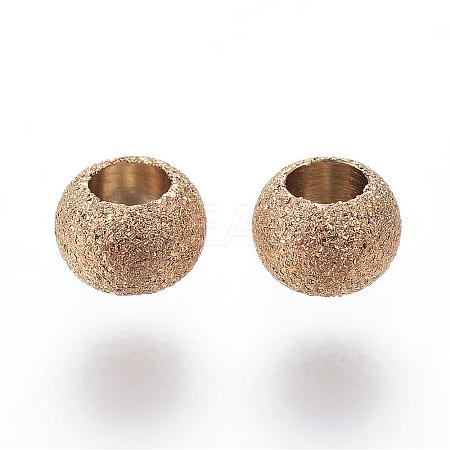 Ion Plating(IP) 304 Stainless Steel Textured Spacer Beads STAS-P108-04RG-1