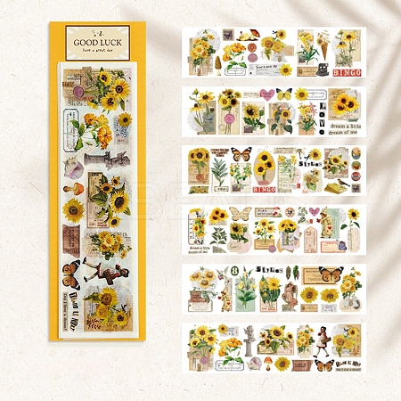 6 Sheets Plant Flower Series Washi Stickers PW-WG85DBD-02-1