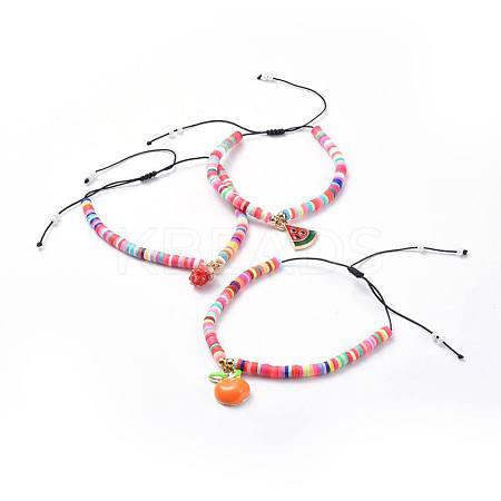Adjustable Nylon Thread Braided Beads Bracelets BJEW-JB04456-M-1